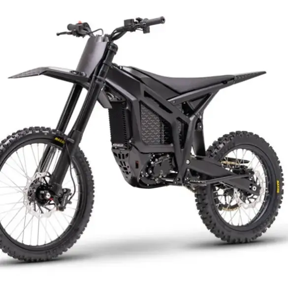 Elektrisches Offroad-Motorrad Talaria Komodo MX6 in Schwarz, freigestellt vor weißem Hintergrund