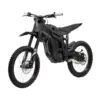Talaria Sting MX3 Elektromotorrad in Schwarz, seitliche Ansicht, Offroad-Bereifung, Aluminiumrahmen, kompakte Bauweise.