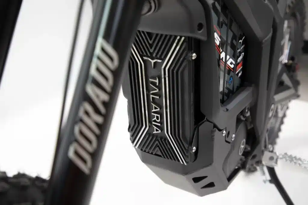 Talaria Sting R L1e Motorblock und Rahmen-Detailaufnahme