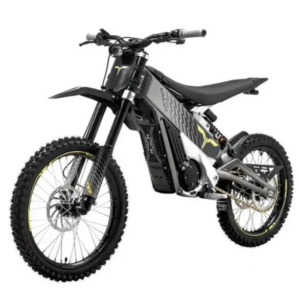 Talaria X3 Concept Electric Dirt Bike 25AH in Grau, seitliche Ansicht, Offroad-Bereifung