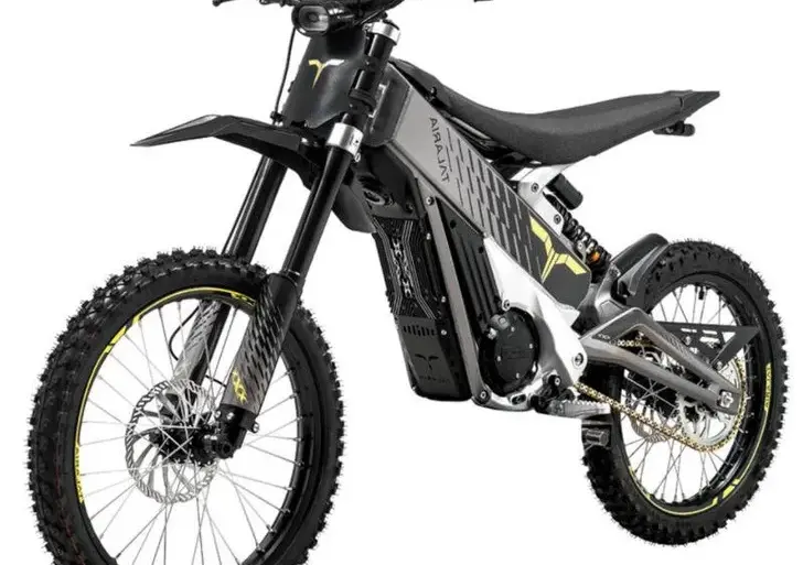 Talaria X3 Concept Electric Dirt Bike 25AH in Grau, seitliche Ansicht, Offroad-Bereifung
