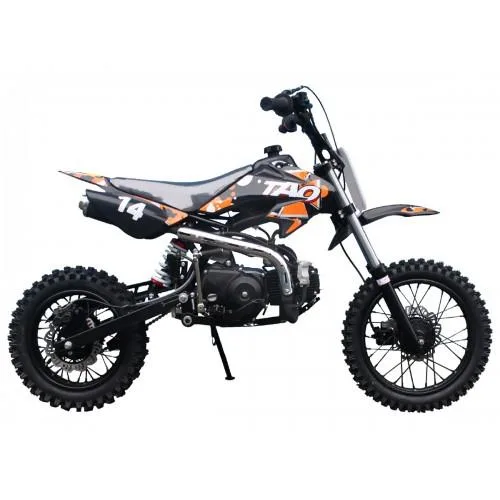 Tao Motor DB14 Dirtbike in kompletter Seitenansicht auf weißem Hintergrund