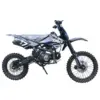 Seitenansicht der Tao Motor DB17, einem leichten Offroad-Motorrad mit grobstolligen Reifen und sportlichem Design.