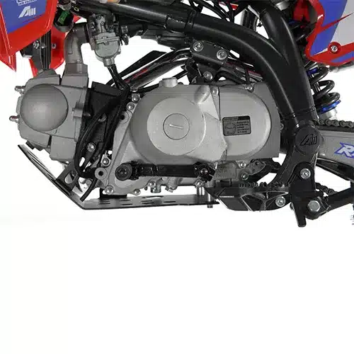 Motorblock und Fahrwerk der Apollo RXF Junior 110 im Detail.