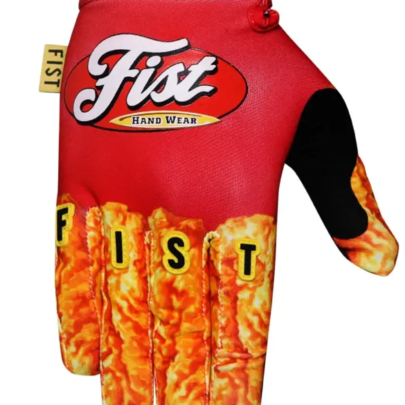 FIST Handwear CHICKEN FINGERS Handschuh mit Feuer-Design und FIST-Schriftzug auf den Fingern