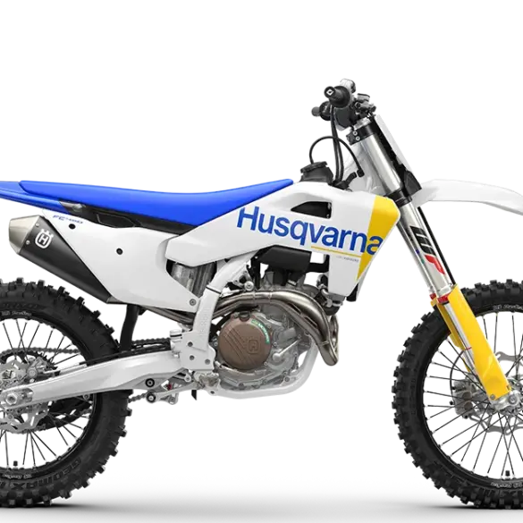Seitenansicht der Husqvarna FC 450 2027 Motocross-Motorrad