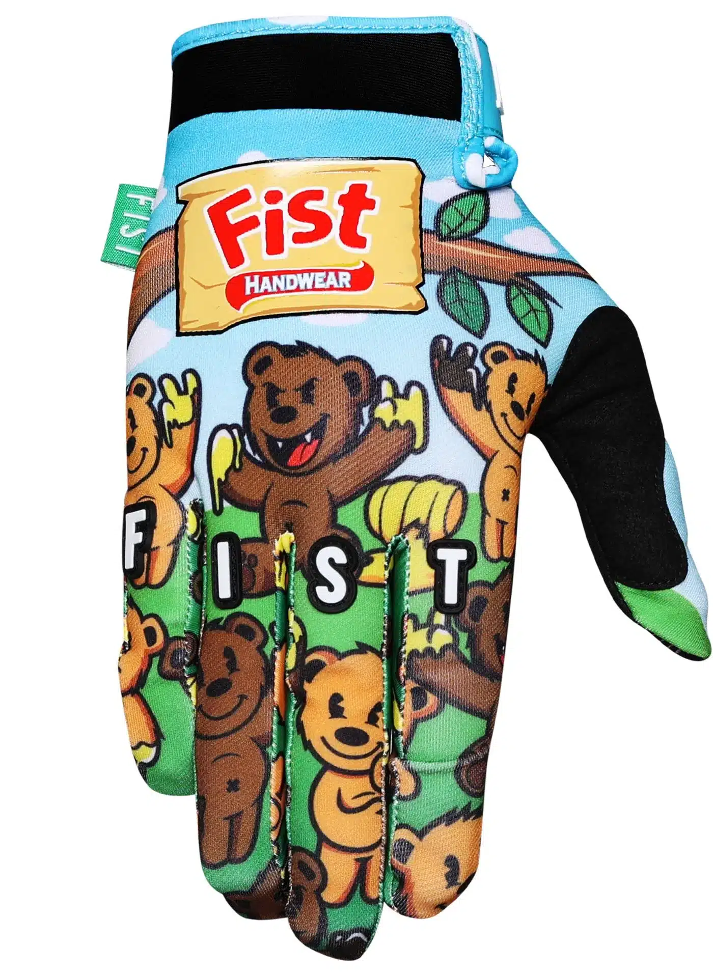 FIST Handwear LIL TEDS Handschuh mit buntem Bärenmotiv und FIST-Logo