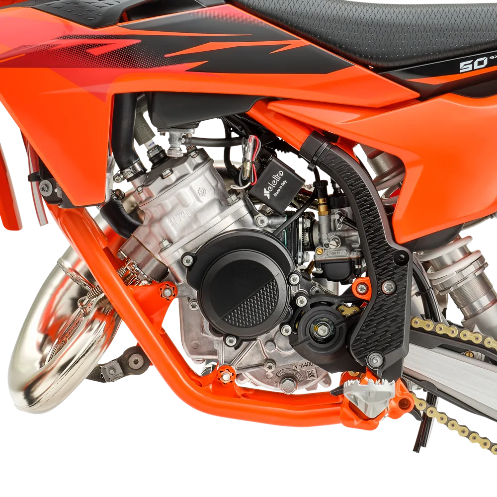 Motorblock und Komponenten der KTM 50 SX im Detail