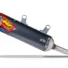 FMF Turbinecore 2.1 Endschalldämpfer aus Aluminium und Edelstahl mit Funkenfänger, schräge Ansicht