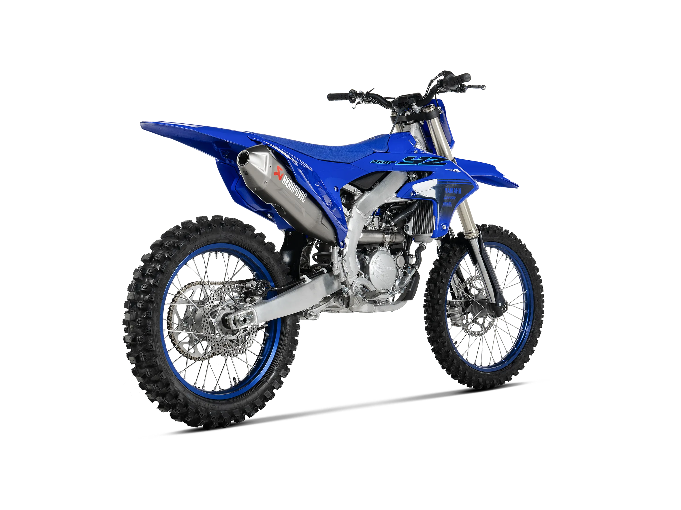 Yamaha YZ250F mit Akrapovic Evolution Line Titan-Auspuffanlage, Seitenansicht