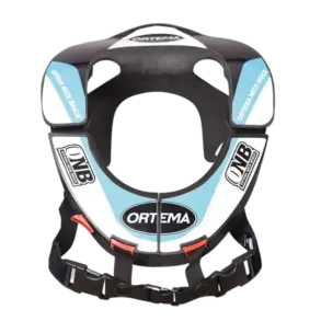 ONB Neck Brace 3.0 in Schwarz mit blauen Details – Nackenstütze für Motocross und Offroad