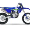 Sherco 450 SEF Factory 2026 Enduro-Motorrad in blau aus der Seitenansicht vor weißem Hintergrund