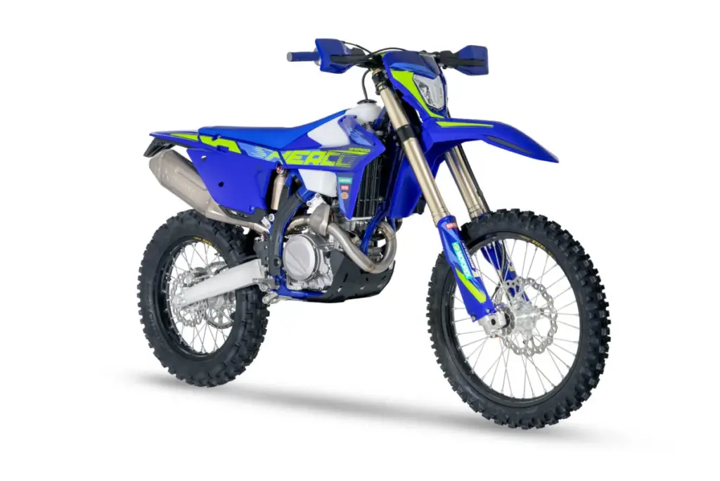 Sherco 450 SEF Factory 2026 Enduro-Motorrad in Blau mit Offroad-Ausstattung