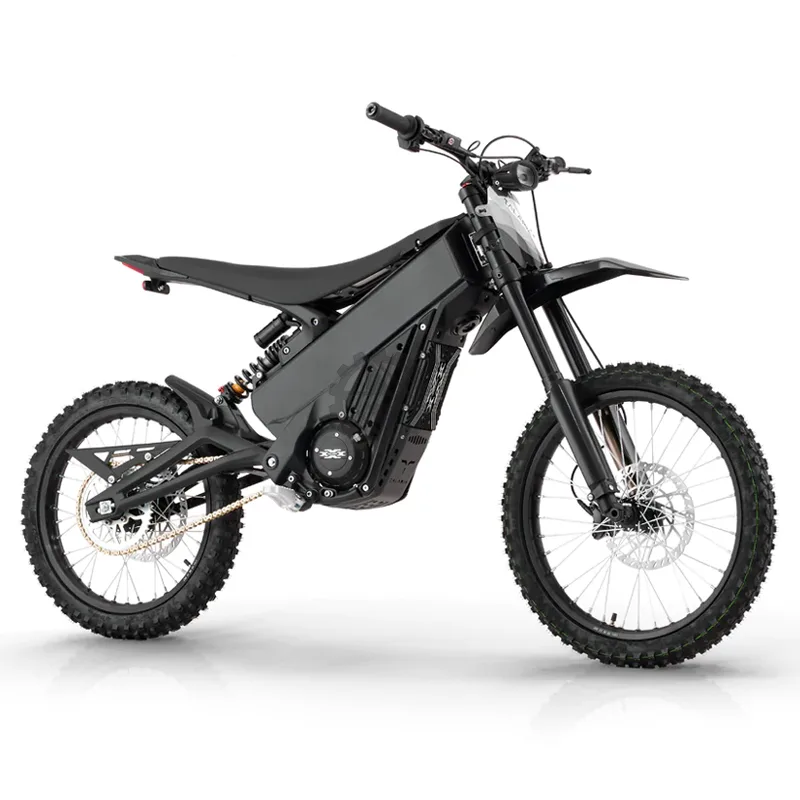 Schwarzes Talaria X3 Concept Electric Dirtbike mit Offroad-Bereifung und moderner Geometrie in Seitenansicht.