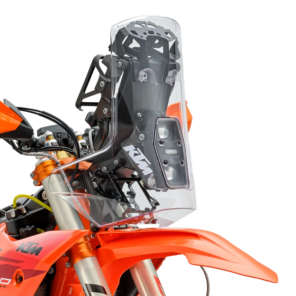 Frontansicht mit Navigations-Turm und LED-Scheinwerfer der KTM 450 RALLY REPLICA 2027