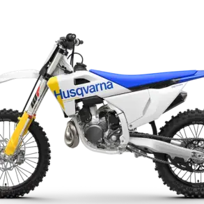 Husqvarna TC 250 Motocross-Motorrad in Seitenansicht