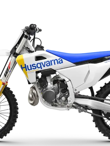 Husqvarna TC 250 Motocross-Motorrad in Seitenansicht