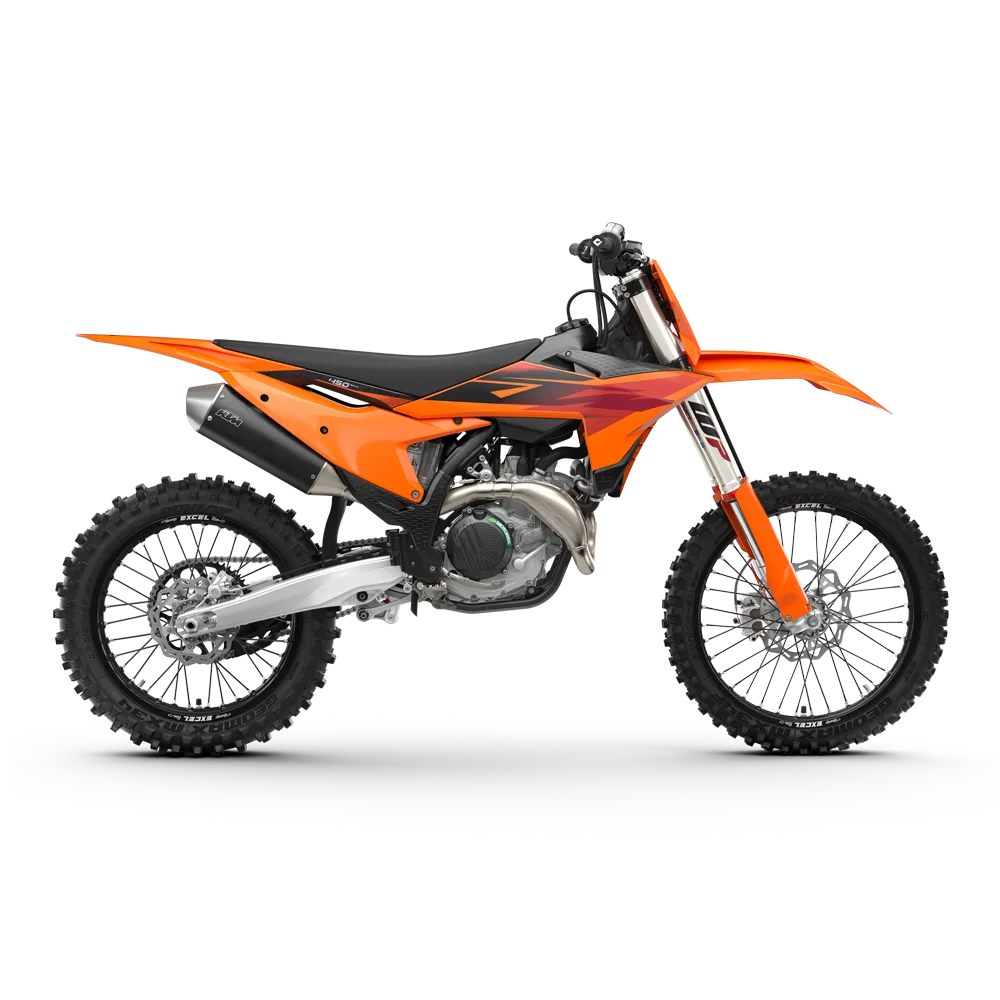 2027 KTM 450 SX-F als Motocross-Motorrad in Seitenansicht