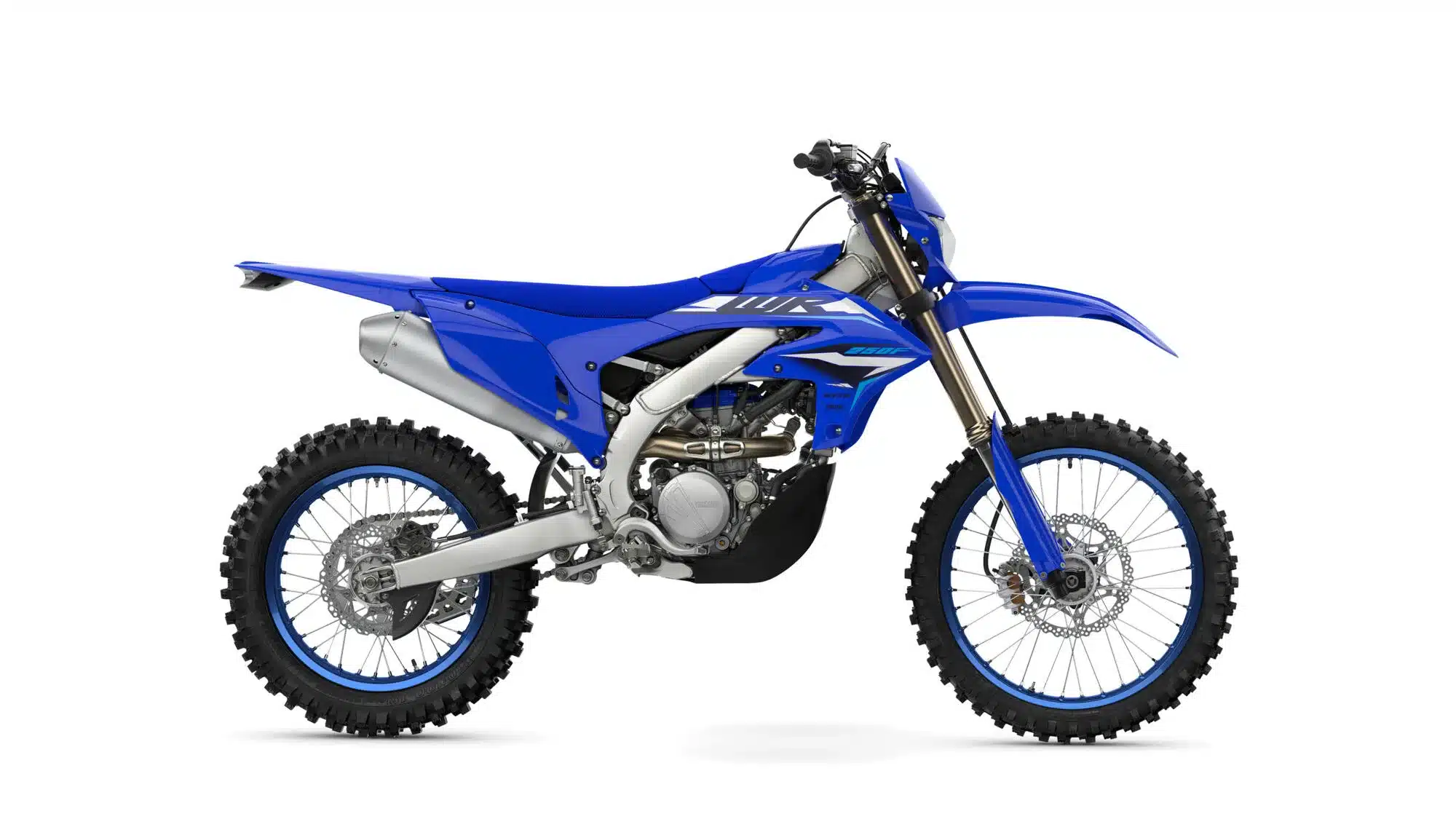 Yamaha WR250F 2026 Enduro-Motorrad in blauer Lackierung, Seitenansicht