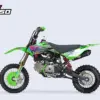 YCF Pilot 150 Limited Green Pitbike in auffälligem Grün mit farbigen Akzenten, Seitenansicht auf hellem Hintergrund.