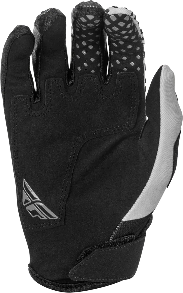 Schwarzer Motocross-Handschuh Kinetic mit Silikongrip an den Fingern, Verstärkungen an Handfläche und Daumen, sowie verstellbarem Handgelenkverschluss