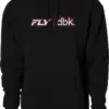 Schwarzer FLY DBK Hoodie mit auffälligem Frontlogo, freigestellt.