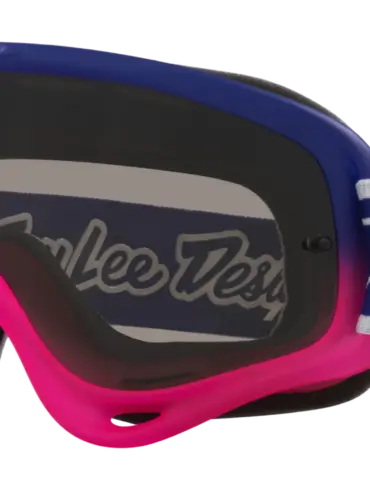 Oakley O-Frame MX Troy Lee Designs Goggle mit blau-pinkem Rahmen und gebrandetem Band