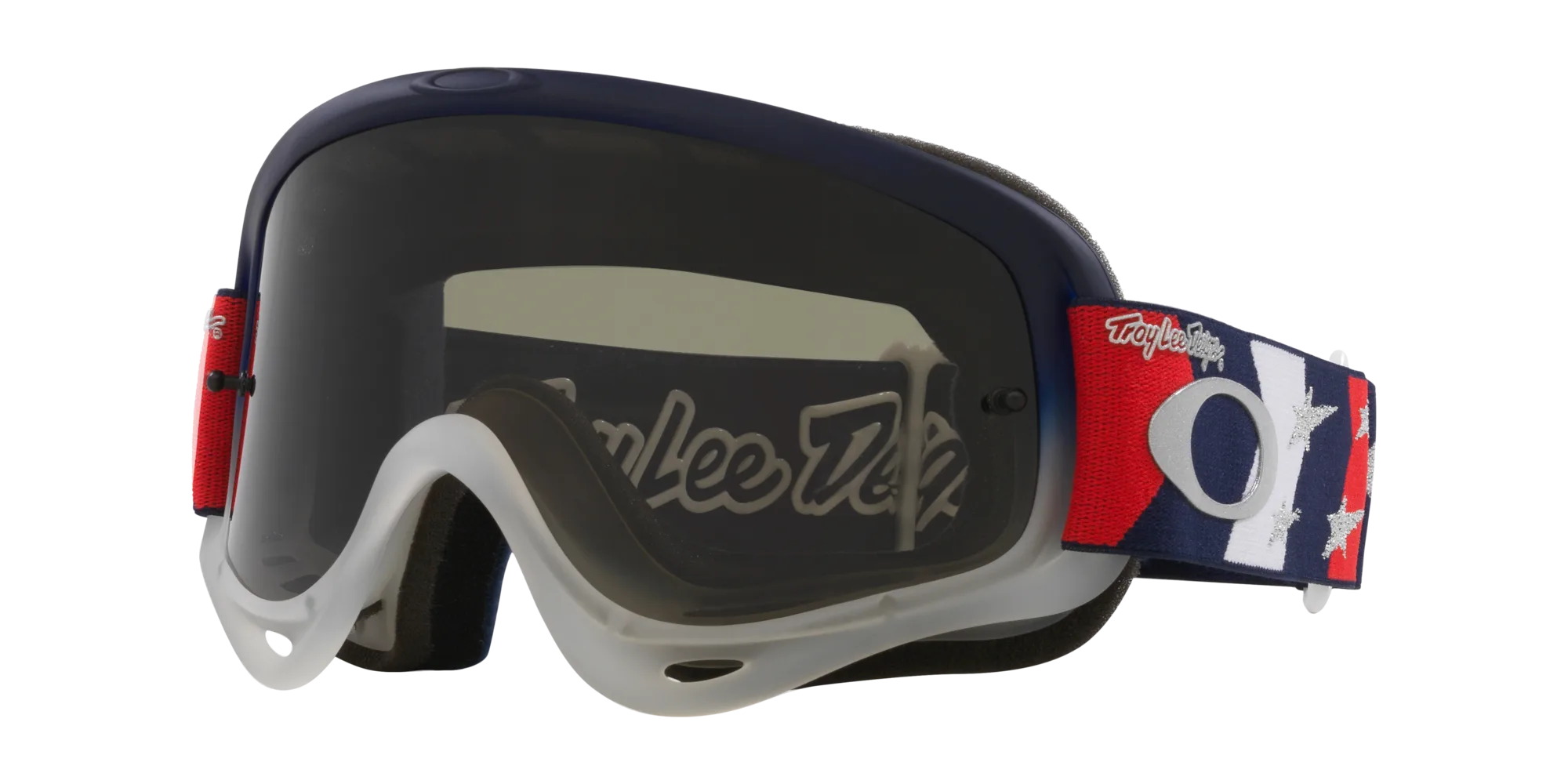 Oakley O-Frame MX Troy Lee Designs Motocross-Brille mit dunklem Glas und farbigem Stirnband