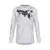 Weißes Fox Diffuse Special Edition Motocross Trikot mit schwarzen und grauen Grafiken, Mesh-Einsätzen und verlängertem Rücken.