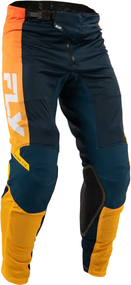 Kinetic Mesh Pants von FLY Racing in Navy und Orange mit BOA®-Fit-System und robusten Materialien