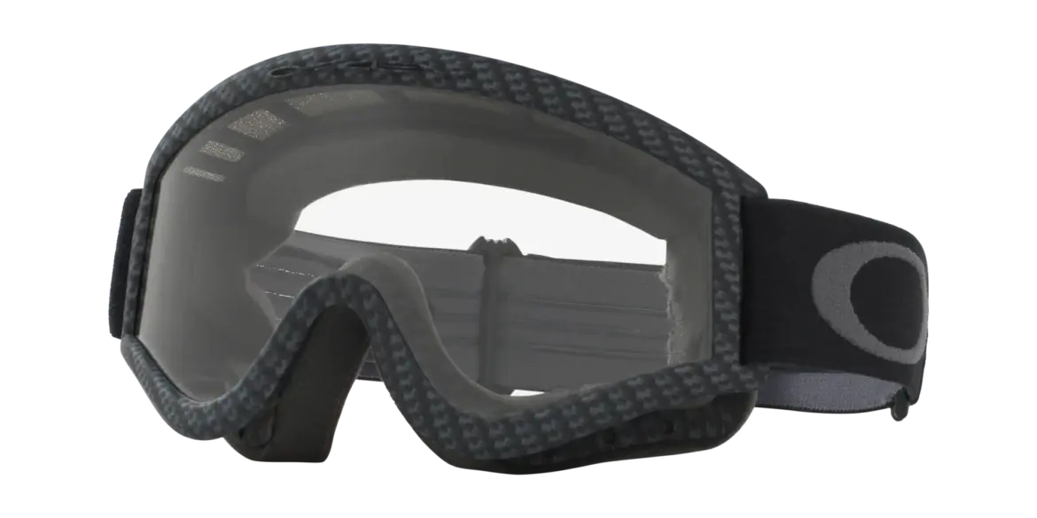L-Frame MX Schutzbrille mit klarem Glas und Carbon-Fiber-Rahmen von Oakley für Motocross und Enduro.