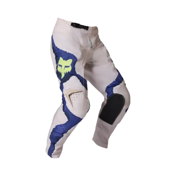 Kreideweiße 180 Awareness Limited Edition Motocross-Hose mit blauem Muster und Fox-Logo