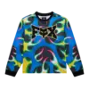Fox Lab Quasi Flame Trikot mit vorne großem FOX-Logo und buntem Allover-Flammenmuster