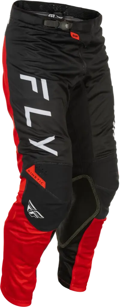 FLY Racing Kinetic Mesh Center Motorradhose mit BOA®-Verschluss in Schwarz und Rot