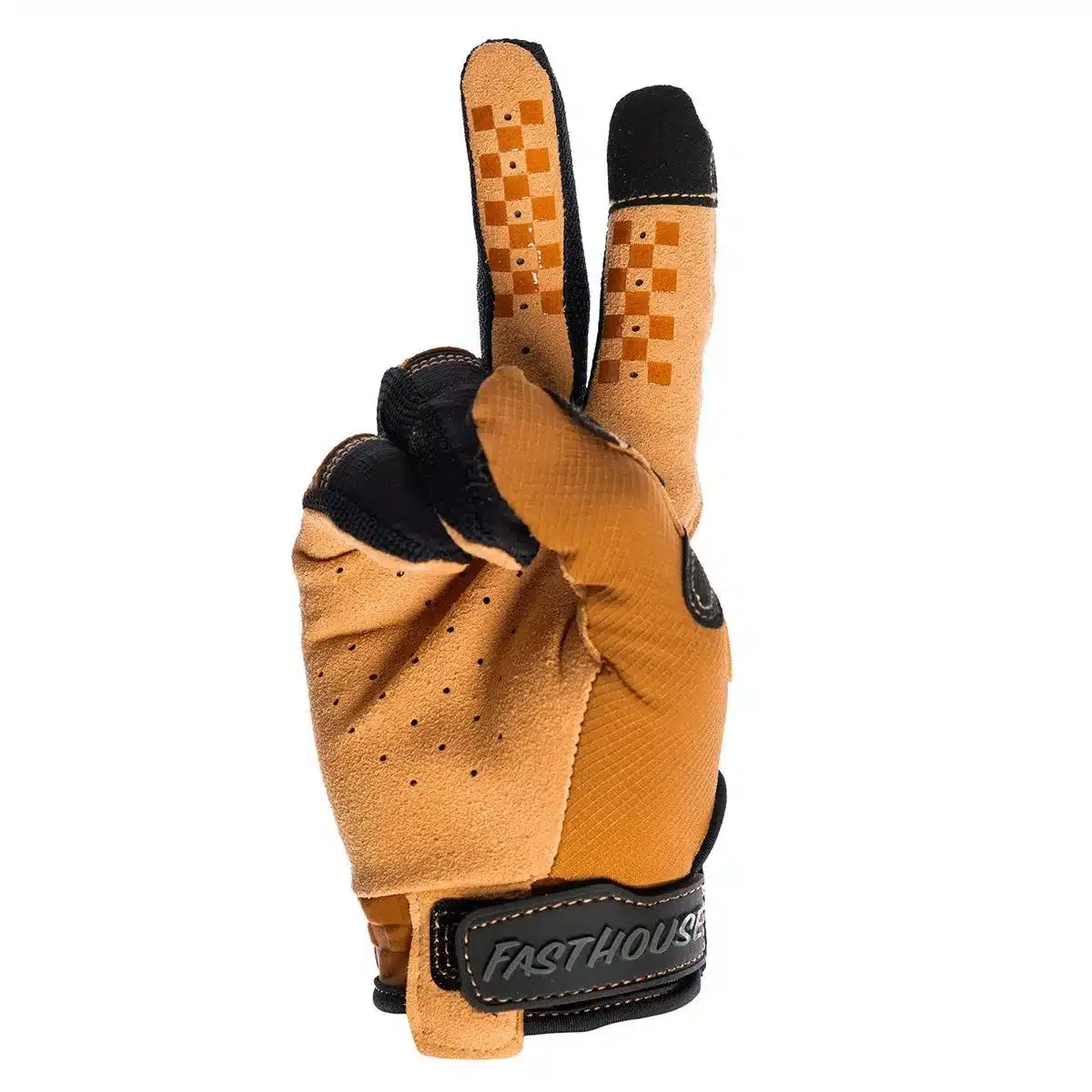 Sanguaro Bennet Glove in Camel mit karierten Silikon-Grip-Prints und Klettverschluss für Offroad-Einsätze