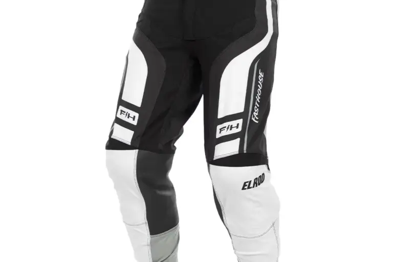 Elrod React Pant Motorrad-Hose in Schwarz-Weiß mit schmalem Schnitt und sportlichem Design