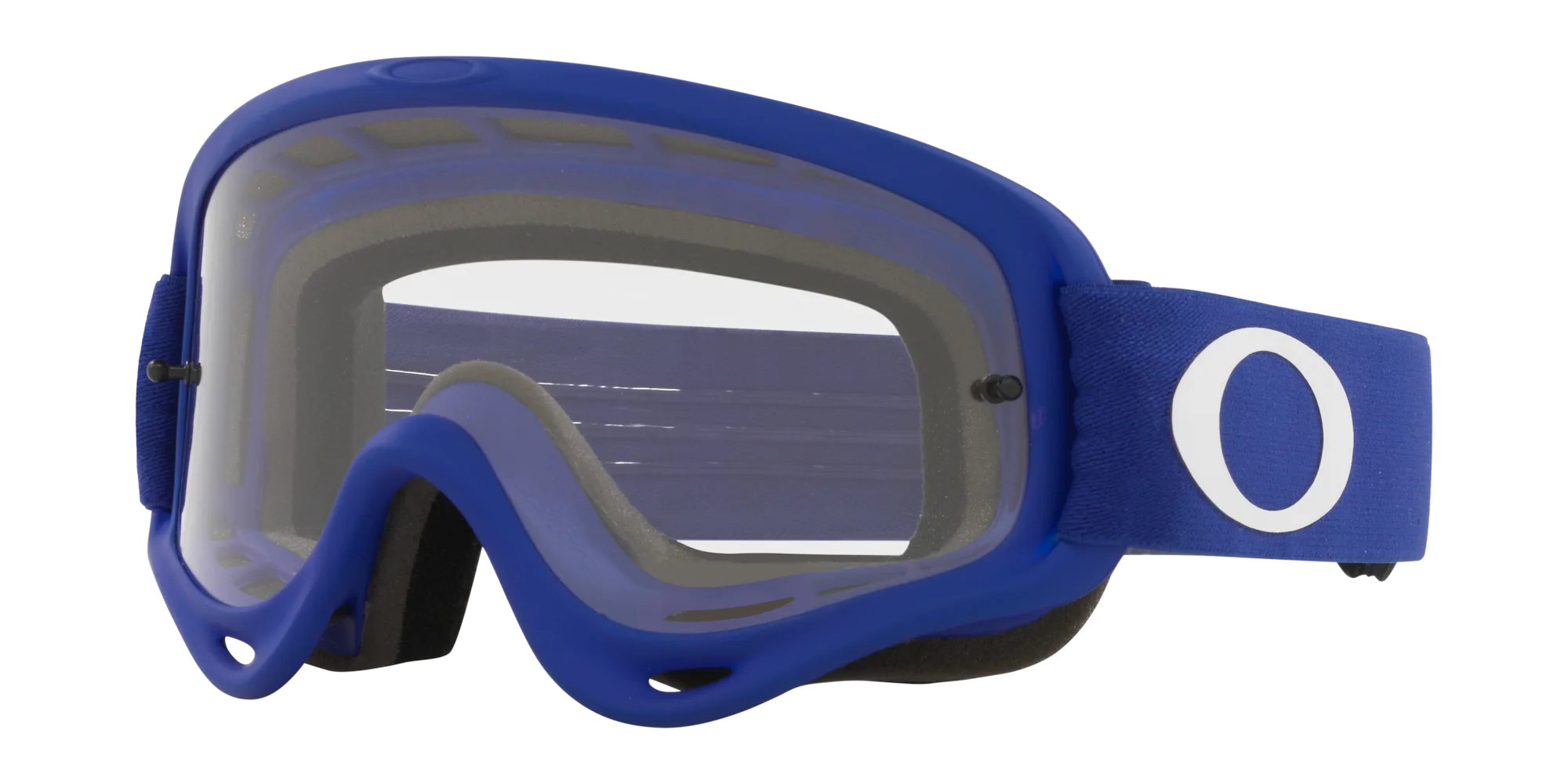 Oakley O-Frame MX Goggle mit blauem Rahmen und klarem Visier