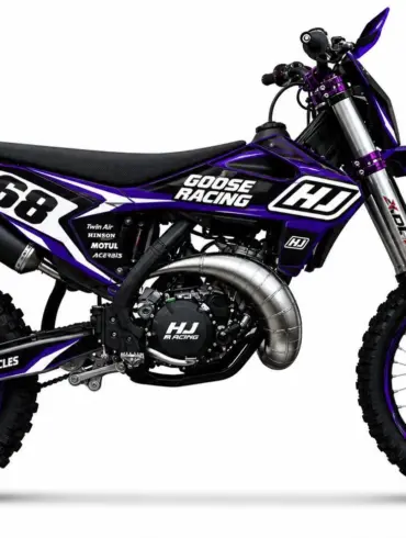 Hengjian S7-MT250 Offroad-Motorrad in Seitenansicht mit sportlichem Design und grobstolligen Reifen.