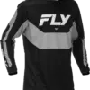 Motocross Trikot Kinetic Jersey 2026 in Schwarz/Grau von FLY Racing, Produktaufnahme frontal