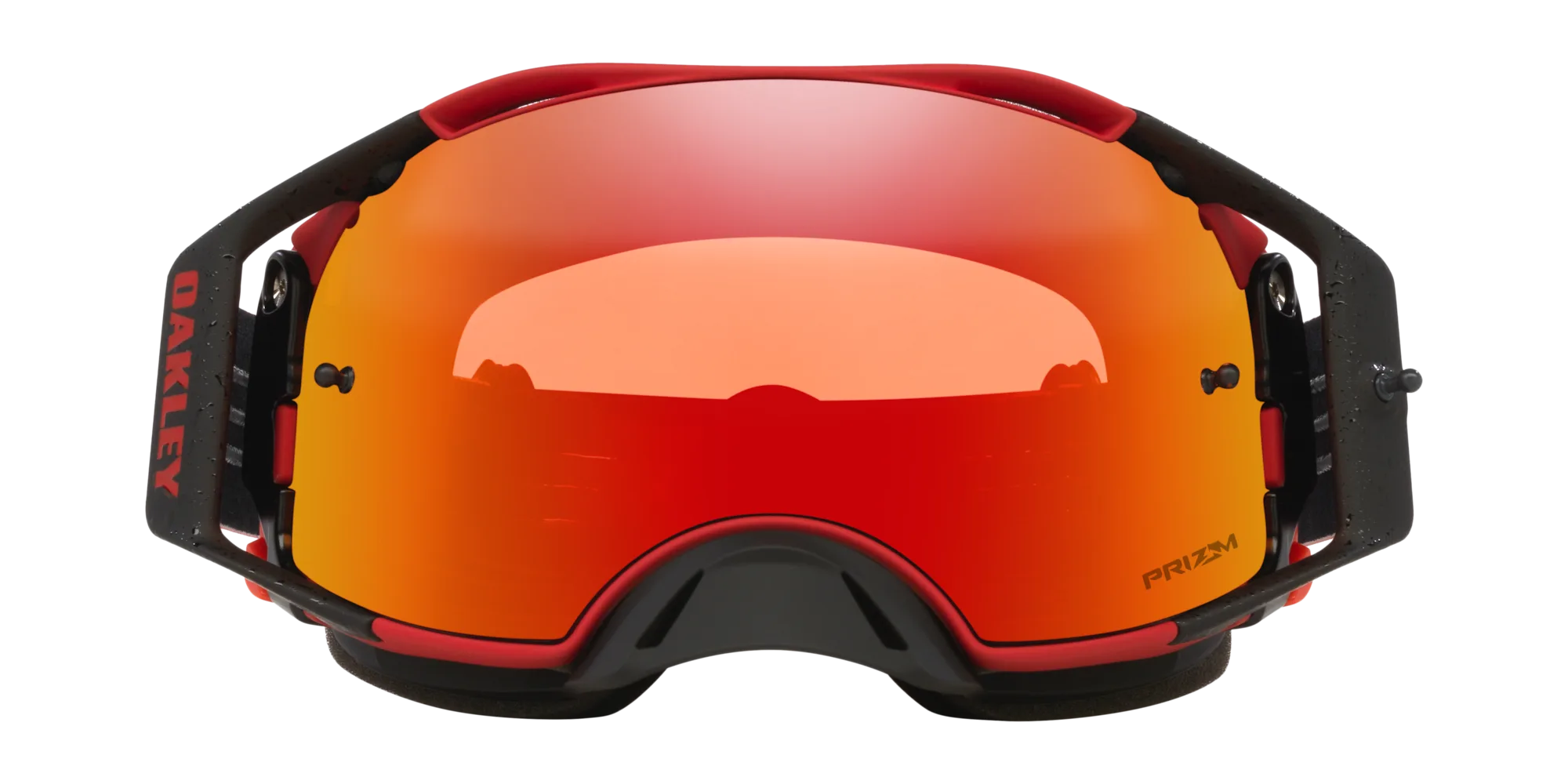 Oakley Airbrake MX Motocross-Brille mit rotem Prizm MX Torch Iridium Glas, Vorderansicht