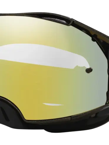 Oakley Airbrake MX Motocross-Brille mit goldverspiegeltem 24K Iridium Glas und schwarzem Band.