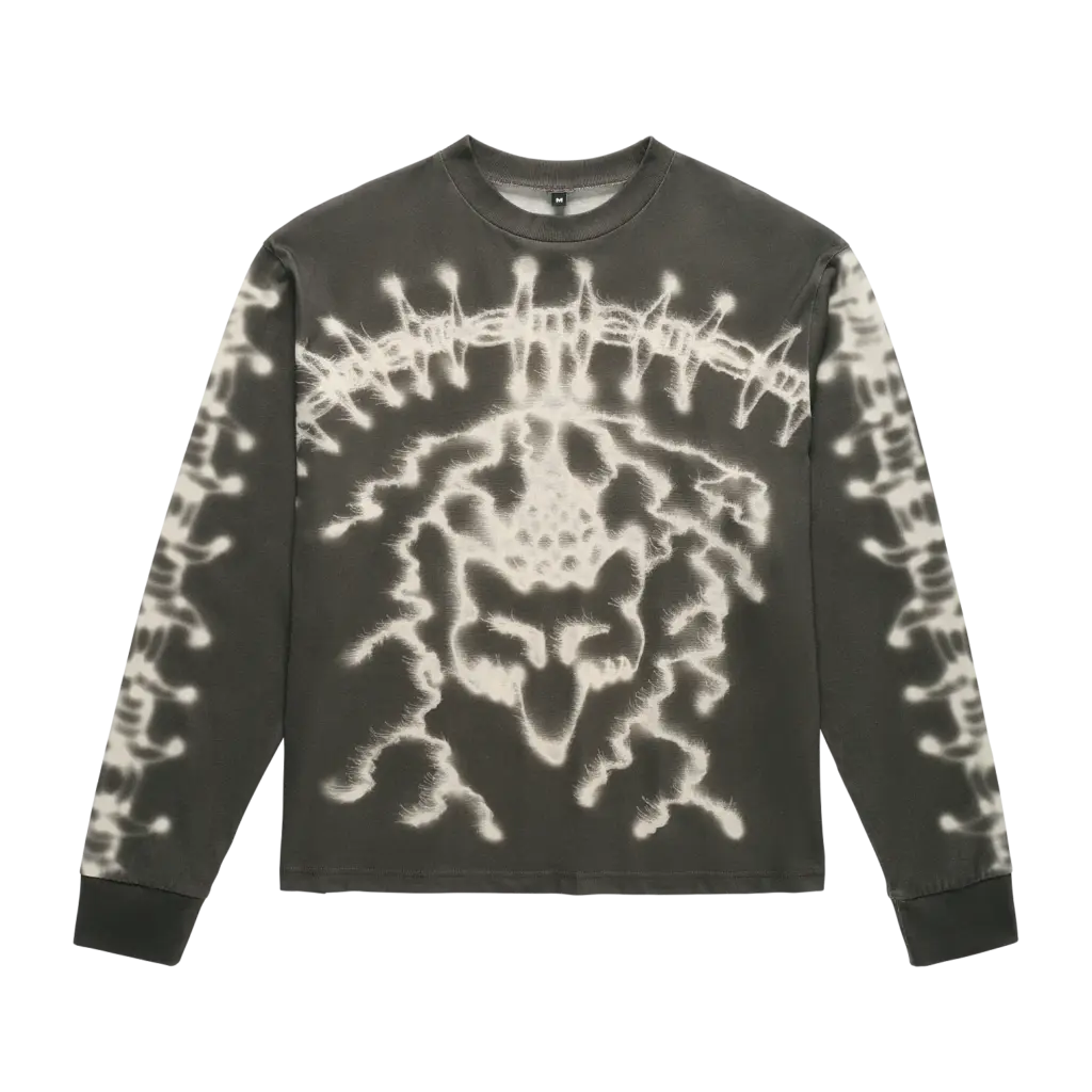 Fox Lab Airbrushed LS Top mit markanter Airbrush-Grafik auf Brust und Ärmeln, frontal abgebildet