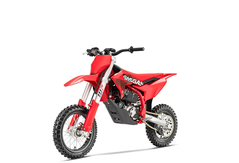 GASGAS MC-E 5 2025 Kinder-Elektro-Motocrossmaschine in rotem Design.