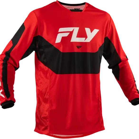 Kinetic Mesh Jersey von FLY Racing in Rot und Schwarz, atmungsaktives MX- und Enduro-Trikot für heiße Tage