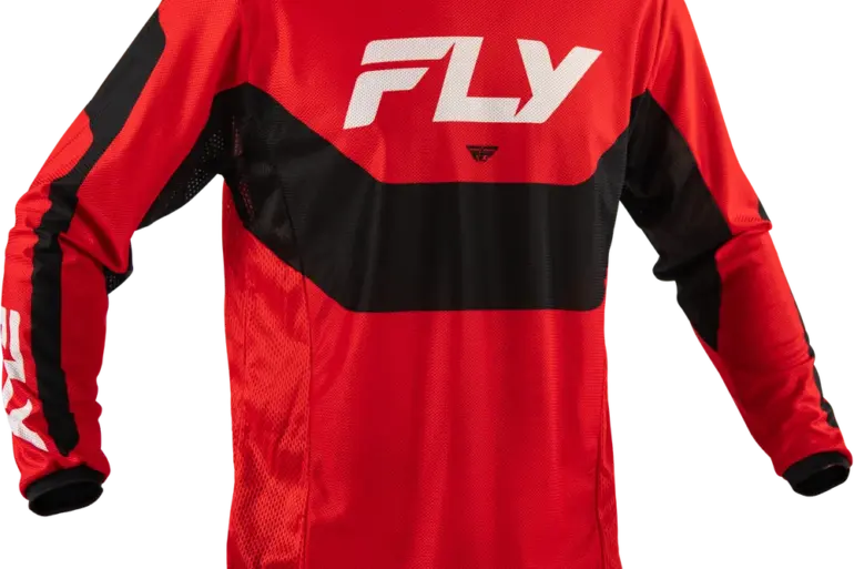 Kinetic Mesh Jersey von FLY Racing in Rot und Schwarz, atmungsaktives MX- und Enduro-Trikot für heiße Tage