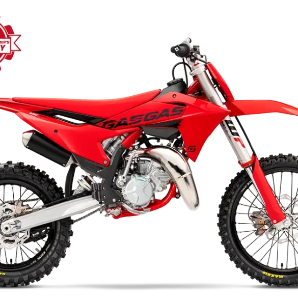 GASGAS MC 85 19/16 2027 Motocross-Bike in vollständiger Seitenansicht, Modelljahr 2027, in rot