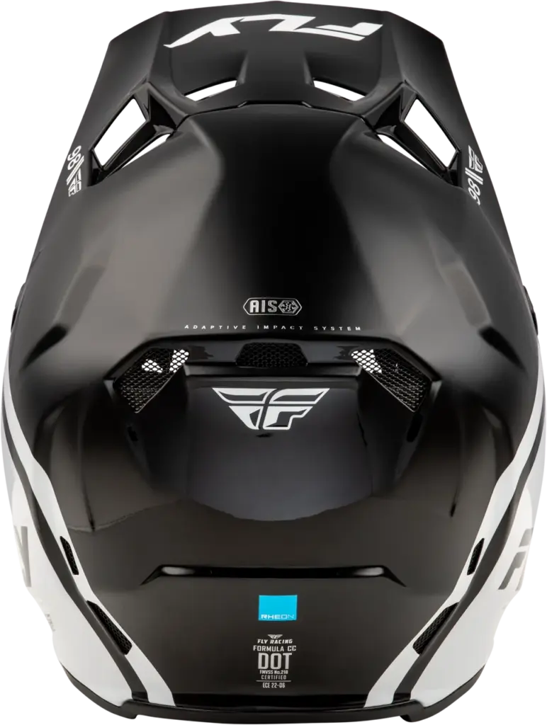 Fly Racing Formula CC Objective Helm von oben mit Lüftungsöffnungen und Herstellerlogo.