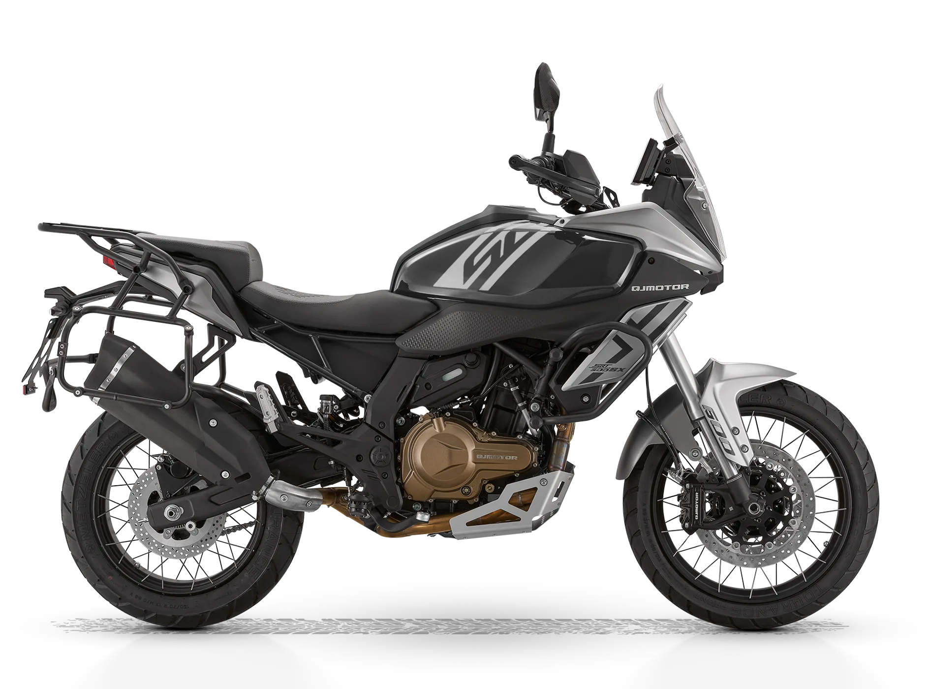 QJ Motor SRT 600 SX Reiseenduro Seitenansicht in Schwarz/Silber