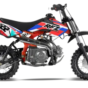 RFZ Dirt Bike 70cc Kinder Offroad-Motorrad mit Viertaktmotor und Automatikgetriebe, seitliche Ansicht