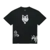 Fox Lab Airbrushed T‑Shirt in Schwarz mit weißer Airbrush-Grafik und markantem Fuchskopf auf der Vorderseite.